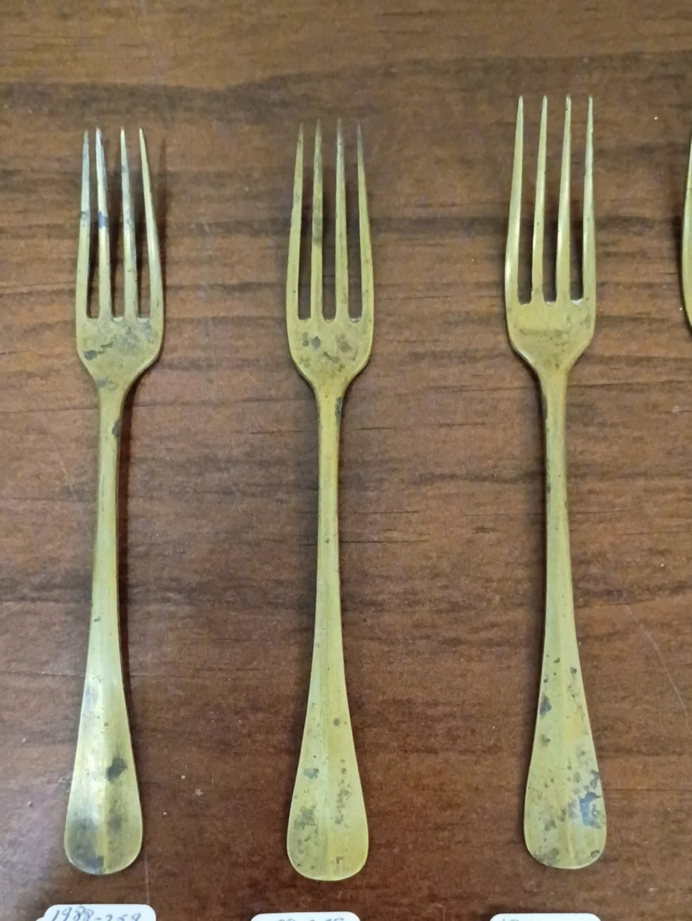 Brass Dessert Forks, Set Of 5 - Vintage!